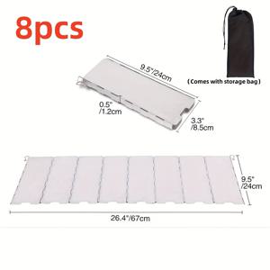 TEMU 8/10/12개 야외용 알루미늄 합금 접이식 , 캠핑, 하이킹, 야외 캠핑용 스토브 및 기타 액세서리용. 방풍 윈드실드, 간편한 보관을 위해 접이식. 다양한 수량 옵션. 야외 캠핑용 스토브 액세서리|캠핑용품