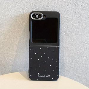 TEMU 5749X 화이트 폴카 도트 개인화 왼쪽과 오른쪽 접이식 스크린 코너 방지 공기 쿠션 폰 케이스, 삼성 갤럭시 Z 플립 6, 삼성 갤럭시 Z 플립 5, 삼성 갤럭시 Z 플립 4, 삼성 갤럭시 Z 플립 3 5G, 투명 TPU 폰 케이스, 모든 삼성 갤럭시 모델에 적합, 전체 보호, 슬림하고 가벼움, 혼합된 튼튼한 쉘, 긁힘 방지.