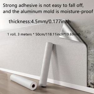 TEMU 4.5MM IXPE 텍스처 벽지 1롤/2롤, 두꺼운 방수, 방음, 단열, 방습, 자가 접착, 실내 공간, 식사 공간, 음악실, 호텔 및 바에 적합