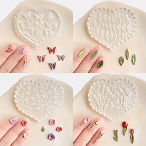 TEMU 폴리머 클레이 몰드 4pcs, 실리콘 꽃 튤립 작은 잎 나비 커터 클레이 몰드, 주얼리 만들기 공예 귀걸이 장식용