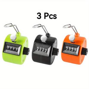 TEMU [3/5개 컬러 휴대용 계수기 세트] 4자리 기계식 팜 클릭러 (메탈 손가락 반지 포함) - 뜨개질, 낚시, 스포츠 심판, 골프, 야구, 마라톤 경기, 헬스 클래스, 코칭 세션, 훈련 캠프용 라프 및 점수 카운터