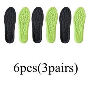 TEMU 6개입 (3켤레) 남녀공용 통기성 스펀지 깔창 - 땀 흡수, 부드럽고 탄력적, 통기성, 가벼움, 지지력, 아치 및 뒤꿈치 쿠션, 벌집 패턴의 밝은 녹색 - 다양한 사이즈로 제공