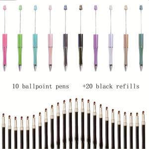 TEMU 30개 비즈 펜 세트 (검정 잉크), 친구, 선생님, 학교 사무용품, 졸업 시즌 선물로 완벽