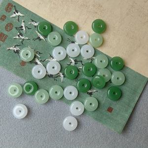 TEMU 30개 중국 스타일 동전 모양 12mm 유리 장식 비즈, 화이트/라이트 그린/다크 그린, 팔찌/목걸이/귀걸이/휴대폰 참 만들기에 적합