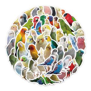 TEMU 100개 리얼리스틱 앵무새 스티커 - 고품질 귀여운 앵무새 일러스트, 휴대폰 케이스, 데스크탑, 문구류, 태블릿용 자체 접착 데이 데칼|편지지