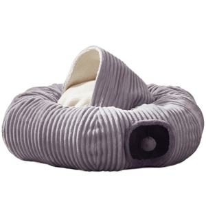 TEMU 실내 고양이용 캣 터널 침대, 세탁 가능한 원형 쿠션이 있는 도넛 터널 장난감, 텐트, 다기능 놀이터 장난감, 키티, 새끼 고양이, 토끼, 페럿을 위한 은신처, 펫 플레이 터널, 디자인, 패브릭, 세탁 가능 커버, 키티 놀이터, 토끼 액세서리, 소형 애완동물