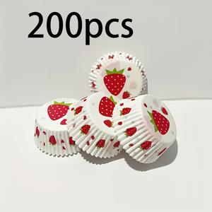 TEMU 100/200개 하트 모양 딸기 패턴 케이크 종이 라이너, 고품질 오일 방지 베이킹 몰드, 데이, 크리스마스, 어머니의 날 베이킹, 딸기 컵케이크, 딸기 케이크, 컵케이크 종이 컵, 컵케이크 케이스, 컵케이크 라이너, 머핀 종이 컵, 머핀 케이스, 베이킹 액세서리, 디저트 컵, 머핀 종이