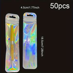 TEMU 50개 레이저 선물 가방 - 재사용 가능, 세척 쉬움 & 내구성 / 펜, 메이크업 브러시, 보석, 립글로스, 속눈썹, 캔디 및 소형 액세서리 보관에 완벽, 라마단 선물이나 일상 사용에 이상적! 여행 정리, 파티 선물, 컬러풀 보관, 스타일리시 오거나이저, 가벼운 파우치, 재사용 가능 소재, 액세서리 보관, 다목적 파우치, 이벤트 플래너