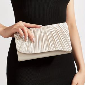 TEMU 여성용 우아한 이브닝 클러치 퍼스 - 베이지/소프트 핑크/블러쉬 톤, 자석 잠금장치, 탈착 가능한 체인 스트랩, 여성용 공식 파티 웨딩 갈라 핸드백, 내구성 있는 폴리에스터 정장 이벤트 가방, 결혼식 퍼스, 이브닝 웨어, 세련된 스타일, 메탈릭 체인 악센트, 특별한 날, 스타일리시 액세서리, 고품질 마감, 패션 애호가, 세련된 여성