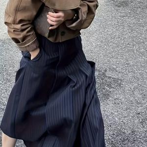 TEMU 우아한 새로운 스커트, 하이웨이스트 빈티지 A라인 미디 스커트, 니안년의 선택