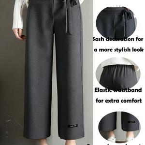 TEMU 2026 신년 크롭 와이드 레그 팬츠 | 키가 작은 여성을 위한 실루엣 돋보이는 루즈 캐주얼 웨어