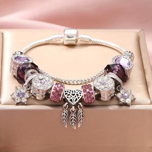 TEMU 1개 19cm/7.48인치 우아한 핸드메이드 여성용 팔찌, 하트 모양 잎사귀 태슬과 육각형 꽃잎 펜던트, 폴리머 클레이 비즈, 스네이크 체인 팔찌. 발렌타인데이, 생일, 크리스마스, 기념일 등 특별한 날에 완벽한 선물, 어머니, 딸, 자매, 여자친구에게 이상적