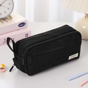 TEMU 새로운 2단 수직 필통! 스탠드가 있는 대용량 보관함 - 데스크탑 문구 가방, 마커 50개 수납 가능, 중학생 및 성인에게 적합