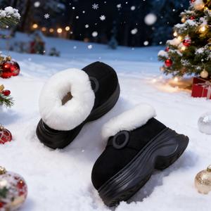 TEMU 8.0 키높이 보온 부츠: 신상 여성용 가을/겨울 실내용 두꺼운 밑창 앵클 부츠, 소형 여성을 위한 여성 신발