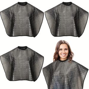 TEMU 미용실 세척, 메이크업 및 미용실에 적합한 헤어 염색 케이프 4종 세트, 헤어 스타일리스트를 위해 디자인됨 (블랙)