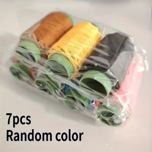 TEMU 7개입 두꺼운 실 세트 | 청바지, 담요, 백팩, 두꺼운 원단에 적합 - 실 스풀 및 캡이 포함된 통합 재봉 세트, Juki, 산업용 재봉틀과 호환 - 생생한 색상, 나일론 및 폴리에스터 혼방 - 재단에 이상적