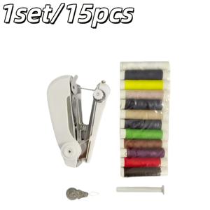 TEMU 미니 재봉틀 키트 15개 1세트, 휴대용 수동 가정용 재봉 도구, 스풀 + 의류 수선 및 프로젝트용 재봉 추가 포함. 이 콤팩트하고 사용하기 쉬운 키트는 일상적인 의류 수선 및 공예에 필수적입니다.