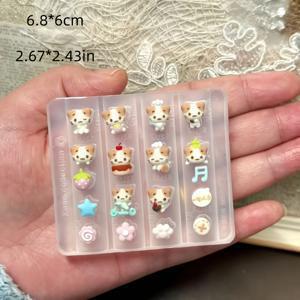 TEMU 귀여운 전신 실리콘 네일 몰드 | 높은 투명도 클레이 몰드, 초경량