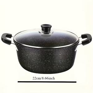 TEMU 대용량 논스틱 수프 냄비 | 다기능 스팀 및 조리 원냄비, 인덕션 조리기 및 가스레인지에 적합, 주철 재질