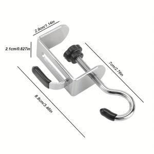 TEMU 스테인리스 스틸 이중 후크 가구 가방 걸이 | 강력한 다기능 책상 모서리 걸이 랙 디자인, 사무실 책상용, 최대 하중 15kg