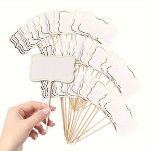 TEMU 56PCS 음식 로고 미니 칠판 로고, 뷔페 음식 라벨, 빈 치실 로고, 케이크, 웨딩, 생일 파티 및 저녁 식사 장식 용품