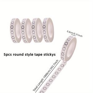 TEMU 5개 롤 정사각형 와시테이프 스티커 마스킹 테이프 사무용품 손 찢는 접착지 종이 와시테이프 책 접착제 사무용품