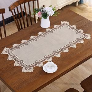 TEMU 빈티지 레이스 테이블 플래그 1개, 창의적으로 디자인된 레이스 테이블 플래그로 홈 데코에 이상적이며, 웨딩용 직사각형 테이블보, 드레스 테이블 스카프 및 테이블 덮개에 완벽합니다.