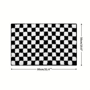 TEMU 1개 DAJIANG 욕실 매트 - 미끄럼 방지 흡수 샤워 매트, 욕실 바닥용, 부드럽고 두꺼운 체스보드 디자인, TPR 백킹, 세탁기 사용 가능, 싱크대, 욕조, 샤워에 적합