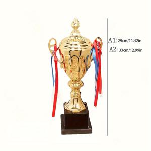 TEMU 대형 골든 트로피 컵 - 축구/축구 챔피언용 헤비듀티 메탈 챔피언십 상장, 우승자, 챔피언, 스포츠 대회 상품, 기념품