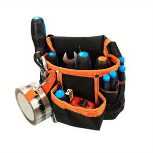 TEMU 1개의 헤비 듀티 캔버스 툴 벨트 파우치/에이프런, 8개의 포켓, 조절 가능한 허리 스트랩, 목수 및 건축가용, 튼튼한 원단 구조, 단면 액세스 보관, 건설 작업에 이상적