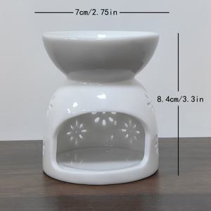 TEMU 눈꽃 세라믹 캔들 홀더 - 아로마테라피 에센셜 오일 버너, 홈 데코 액센트