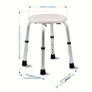 TEMU 욕실 의자 1개, 샤워 의자, 조절 가능한 샤워 의자, 미끄럼 방지 고무 패드가 있는 욕실 벤치, 변기, 욕실 안전 의자