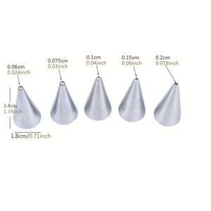 TEMU 5개 세트의 둥근 아이싱 & 파이핑 팁, 컵케이크, 쿠키, 푸프, 글씨 쓰기용 스테인레스 스틸 케이크 장식 노즐, 베이킹 도구용 식품 등급 안전