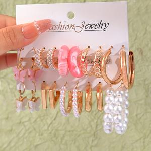 TEMU 10쌍 여성용 KC 나비 귀걸이 - 우아한 멀티페어 도파민 데일리 & 파티용, 사계절 활용 가능한 선물, 리조트 스타일 나비 귀걸이 (10쌍 팩) - 모든 계절에 어울리는 합리적인 럭셔리