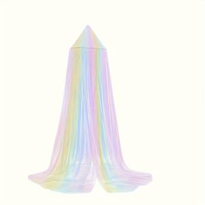 TEMU 1 공주 요정 텐트 | 핑크 돔 독서 코너, 유니콘 테마 파티 장식, 원형 상단 모기장, 전기 불필요, 스틸 와이어 브래킷, 폴리에스터 원단