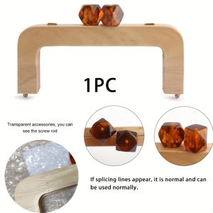 TEMU 1개 19.6Cm*11Cm 나무 비즈 매칭 걸쇠 지갑 핸드백 프레임 손잡이 여름 수제 빈티지 가방 손잡이 교체 (컬러풀 비즈 포함), 지갑 제작, DIY 지갑 제작