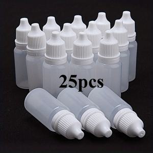 TEMU 25개/50개/100개입 재충전형 짜는 드로퍼 병, 짜기 및 정밀 드로퍼 포함, 안약, 눈물자국 제거제, 수분 보충제에 적합 - 휴대하기 편한 플라스틱 용기