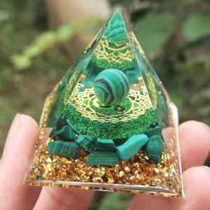 TEMU 천연 말라카이트 7개 차크라 오르곤 장식, 집 장식에 완벽한 선물이 되는 녹색 장식.