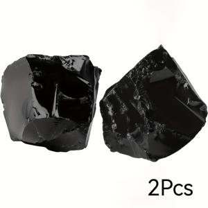 TEMU 2개/4개/7개 0.79-2.76인치 검은 흑요석 원석 거친 돌 대량 쿼츠 보석 암석 와이어 랩핑 캐빙 수족관 조약돌 어항 필러 꽃병 터밍 분수 암석 장식 연마 홈 가든 장식