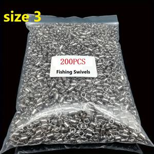 TEMU 200개입 미국 스피너 베어링 회전 링, 바다 물고기 및 민물 낚시용 헤비 듀티 커넥터에 적합, 부드러운 롤링 베어링 및 스냅 커넥터가 있는 낚시 추가 장비