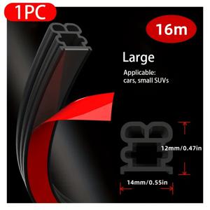 TEMU 52.5피트 차량 문 실링 스트립 (픽업 트럭용), 범용 자가 접착식 대형 자동 차량 문 방음 방풍 스트립 (트럭, SUV, RV, 보트용)