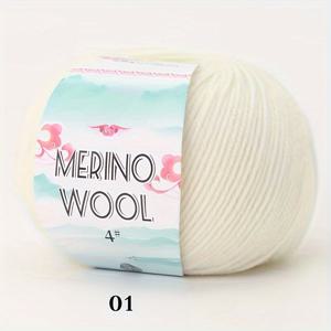 TEMU 메리노 울 혼방 털실 1 스케인, 1.76 온스 (50그램) 포장, 메리노 울 50% 및 아크릴 50%. 중간 두께로 뜨개질 및 코바늘 뜨기에 적합, 부드럽고 편안함, 스웨터, 재킷, 조끼, 숄, 스카프에 적합