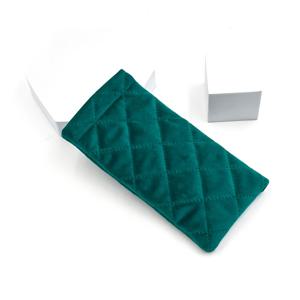 TEMU 럭셔리 퀼트 스티치 벨벳 패션 안경 파우치, 대형 소프트 안경 가방, 부드러운 압착 상단 케이스 안경 케이스