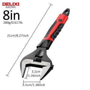 TEMU 델리시 전동 공구 10인치(약 25cm)/8인치 조절 가능한 렌치 | 넓은 턱 개방 | 좁은 공간에서도 정밀한 그립 디자인 | 도구에 측정 눈금 새겨진 | 편안한 그립