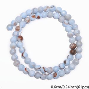 TEMU 라이트 블루 페르시안 칼세도니 소재의 원형 스페이서 비즈, 팔찌 및 장식품 제작에 적합, 15인치 및 4, 6, 8, 10, 12mm 사이즈로 다양한 세트로 제공