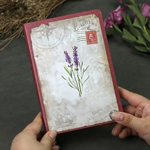 TEMU 식물 예술이 있는 빈티지 A5 하드커버 저널 - 매트지 130페이지, 여행 계획, 일일 일정, 사무실 및 공부 필수품에 완벽, 라벤더, 꽃 및 해양 디자인, 글쓰기 및 창의적 표현에 이상적, 여행 저널링 | 빈티지 노트북 | 장식 커버, 여행 저널 노트북