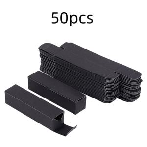 TEMU 50/100개 블랙 크래프트 종이 립스틱 상자, 직사각형 3.35x0.79x0.79 인치, 휴일 선물 포장, 립스틱 랩퍼, DIY 프로젝트용 종이 공예 상자
