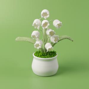 TEMU 손으로 뜨개질 꽃 장식 - 리얼리스틱 화이트, 퍼플, 핑크, 그린리 - 홈, 오피스, 웨딩, 발렌타인데이, 크리스마스, 이스터, 추수감사절, 할로윈 데코용 유지보수 없는 인조 식물 - 테이블탑 장식 선물, 휴일 장식품, 장식용 화분, 수공예 디테일, 이벤트 플래너