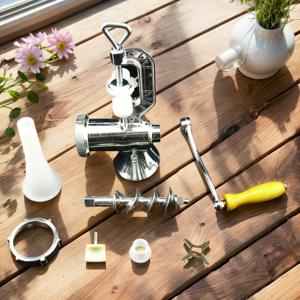 TEMU 4pcs 수동 고기 분쇄기 세트 - 핸드 작동 소시지 메이커, 후추 및 야채 커터 - 홈 쿠킹과 파티에 완벽한 실용적인 크리스마스 선물