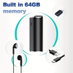 TEMU 64GB 자석식 음성녹음기, 15일 연속녹음 기능, 음성 활성화 오디오 녹음기, 회의/인터뷰/교실용 디지털 음성녹음기, AI 음성녹음기, DSP 사운드 소스 노이즈 감소 녹음기, 재생 기능이 있는 디지털 비디오 녹음기, 강의, 회의, 인터뷰에 이상적, 자석식 음성 활성화 녹음기 스마트 녹음기, 노이즈 캔슬링, 휴대용 오디오 녹음기